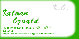 kalman ozvald business card